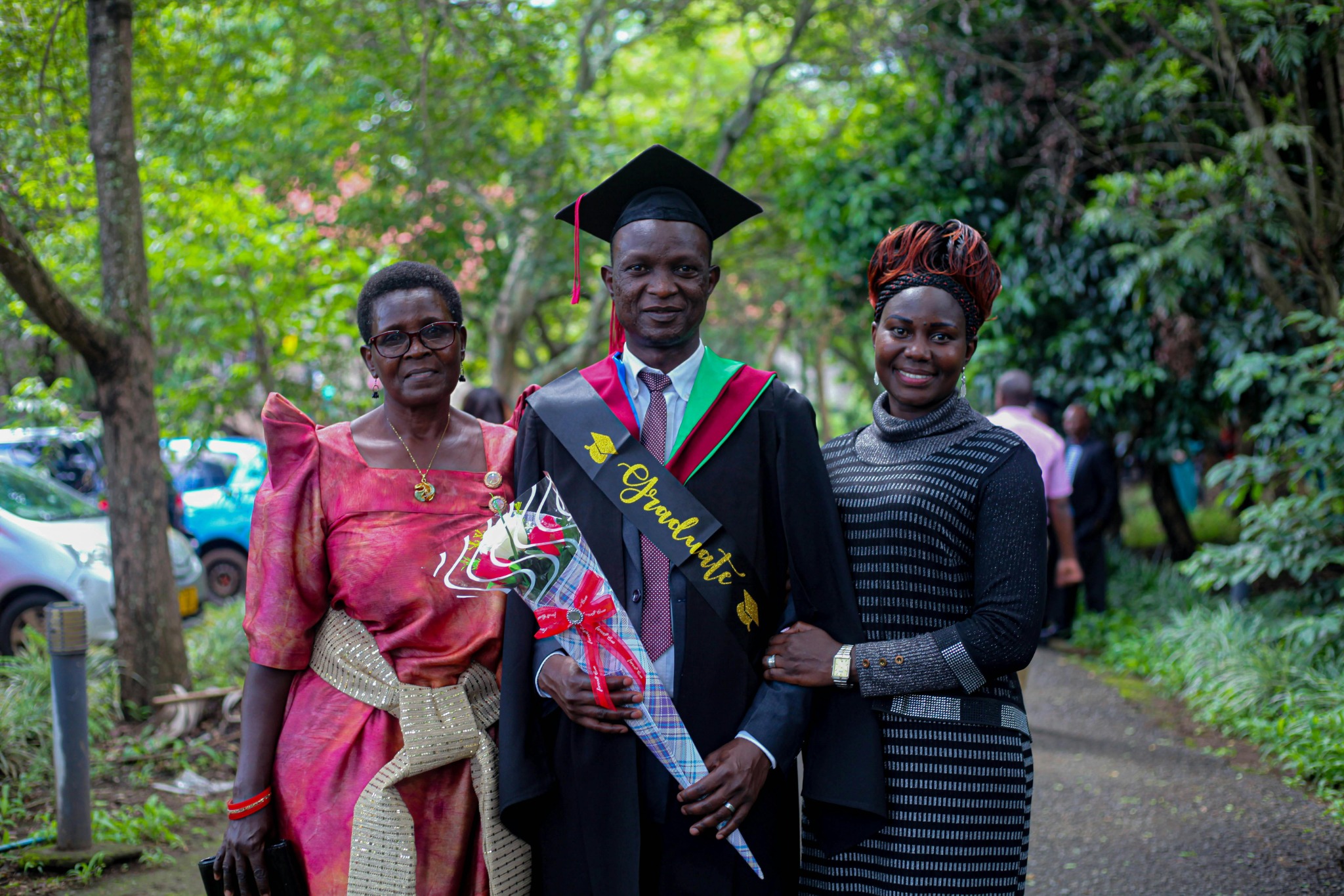 Graduate with family